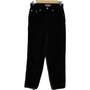 Denim & Co. Black Velvet High-Waisted Jeans Size 6 97% Cotton & 3% Spandex Women